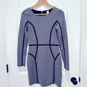 BodyCon black and white striped dress size 2 long sleeved